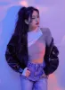 Loose Fit Glossy Bomber Jacket CG10 sold by Lewkin