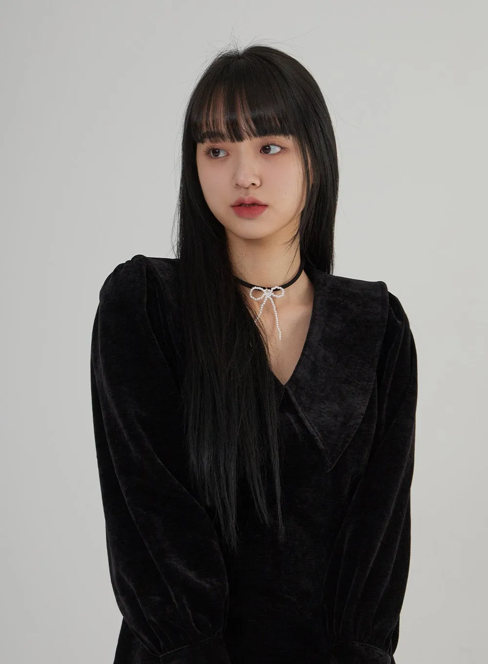 Pearl Beads Ribbon Choker BD28 sold by Lewkin product image thumbnail 2