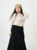 Plus Simple Round Ruffle Neck Long Sleeve T-Shirt IO06 sold by Lewkin