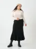 Plus Simple Round Ruffle Neck Long Sleeve T-Shirt IO06 sold by Lewkin
