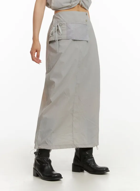 Bowknot Windbreaker Maxi Skirt CY407 sold by Lewkin