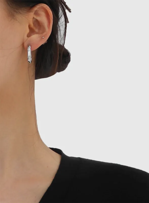 Square Shaped Mini Hoop Earrings CA10 sold by Lewkin