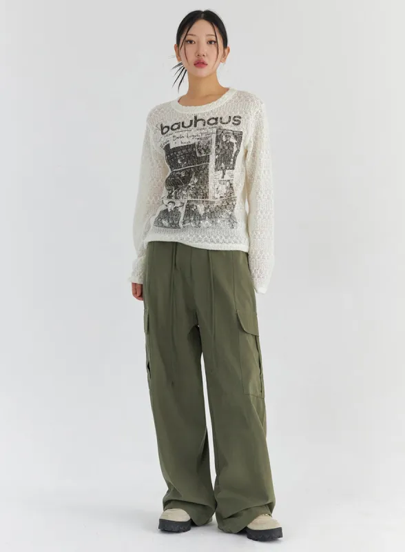 Waist String Cargo Pants CS325 sold by Lewkin