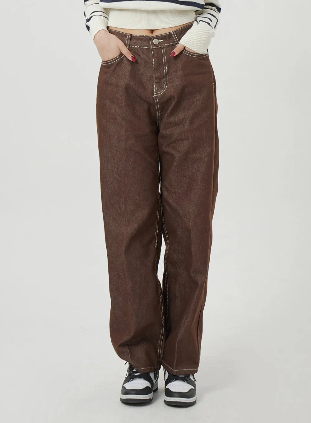 Straight Wide Leg Cotton Pants BF328 sold by Lewkin product image thumbnail 5