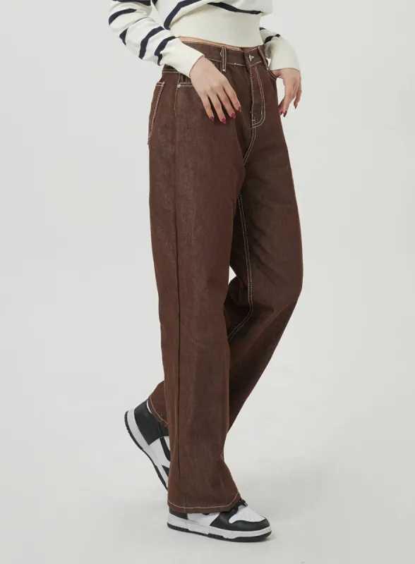 Straight Wide Leg Cotton Pants BF328 sold by Lewkin