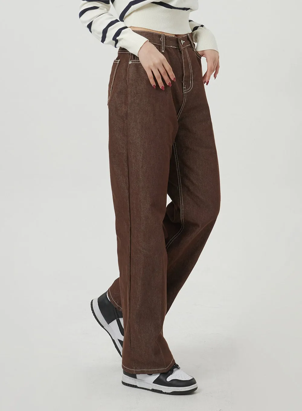 Straight Wide Leg Cotton Pants BF328 sold by Lewkin