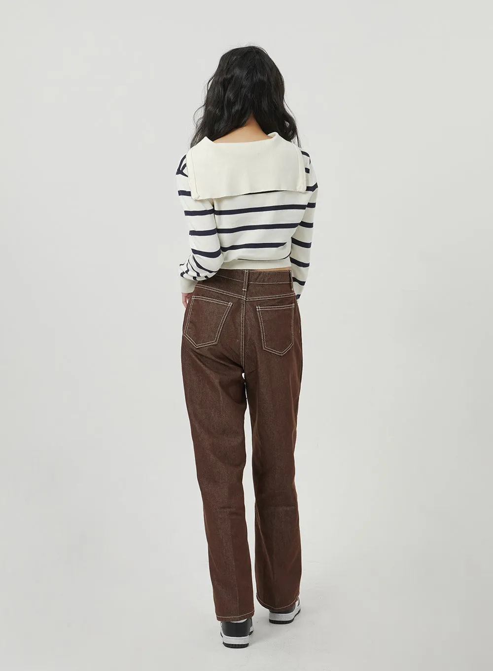Straight Wide Leg Cotton Pants BF328 sold by Lewkin product image thumbnail 4