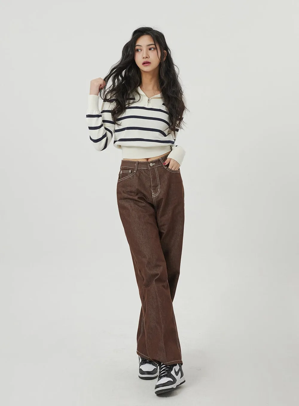 Straight Wide Leg Cotton Pants BF328 sold by Lewkin product image thumbnail 2