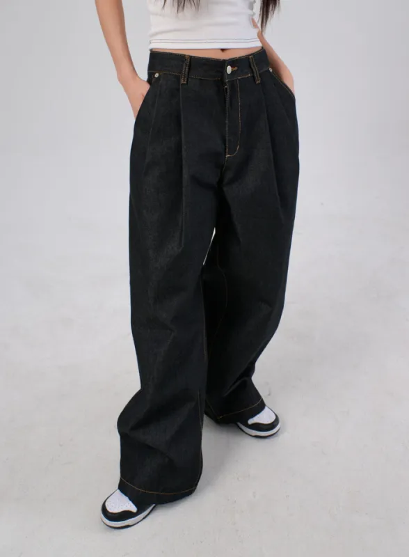 Mid-Rise Baggy Jeans IA304 sold by Lewkin