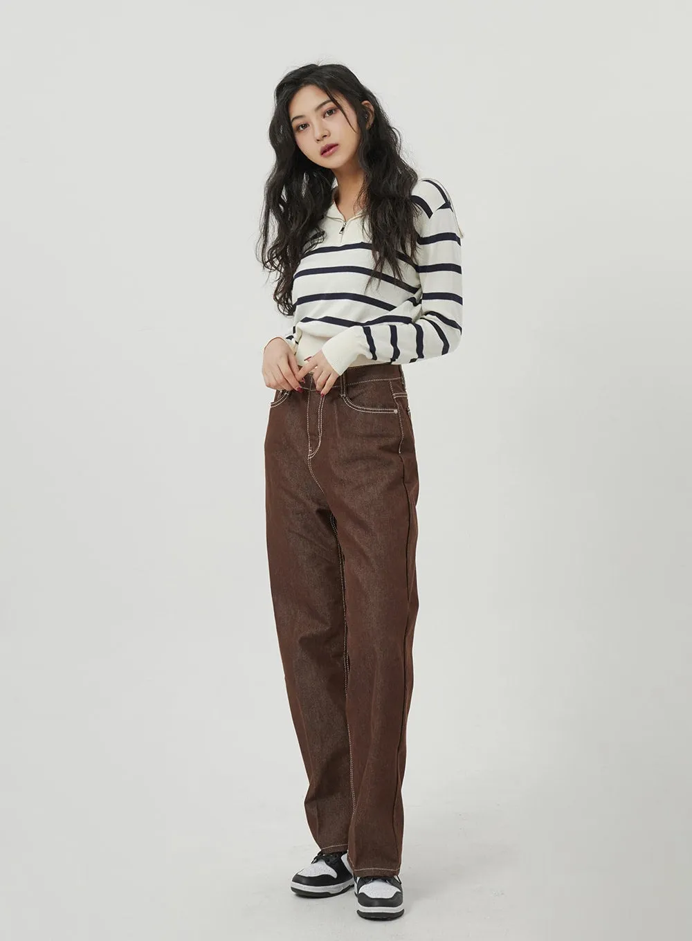 Straight Wide Leg Cotton Pants BF328 sold by Lewkin product image thumbnail 3