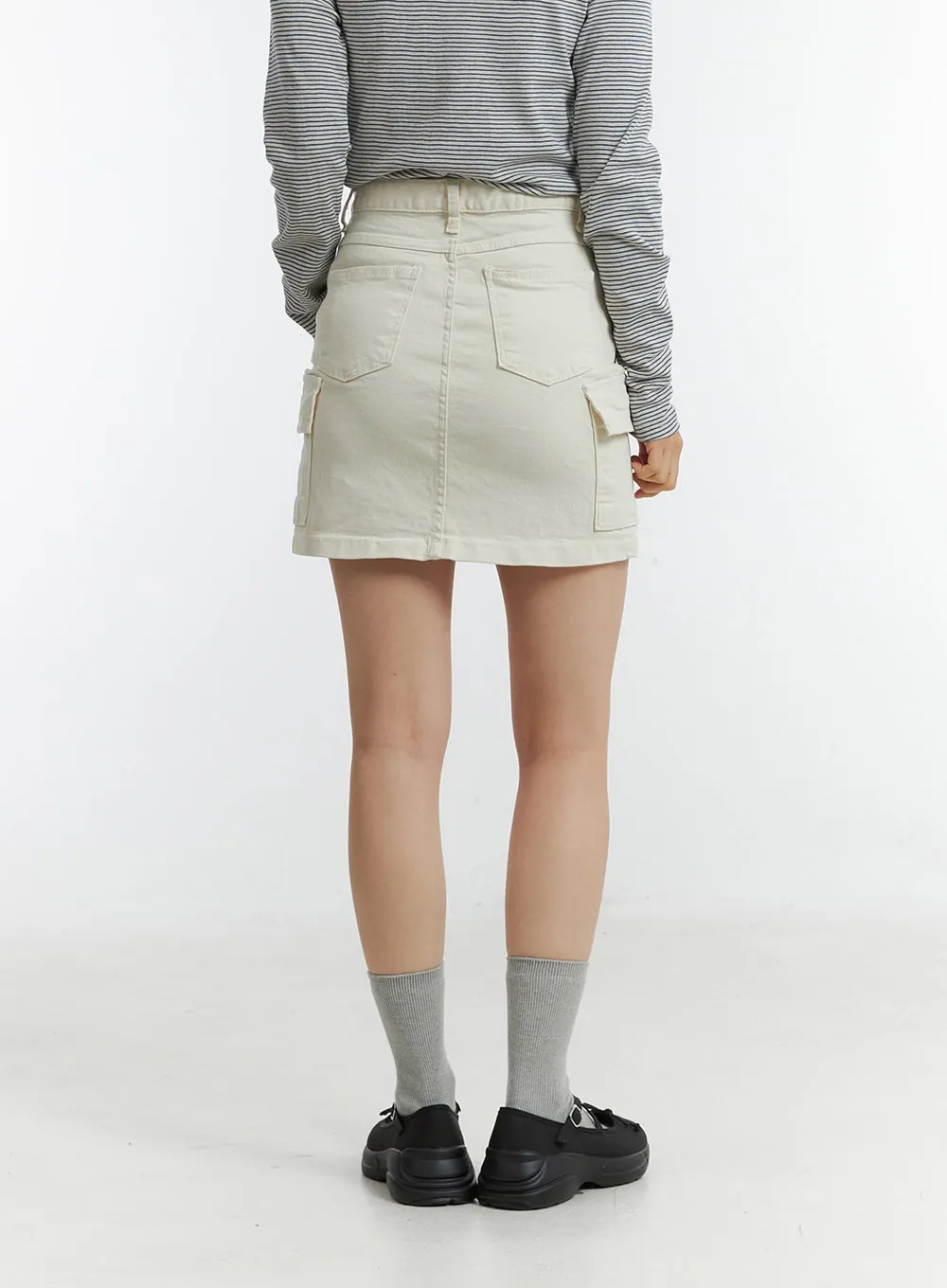 Solid Cargo Mini Skirt OD308 sold by Lewkin product image thumbnail 4