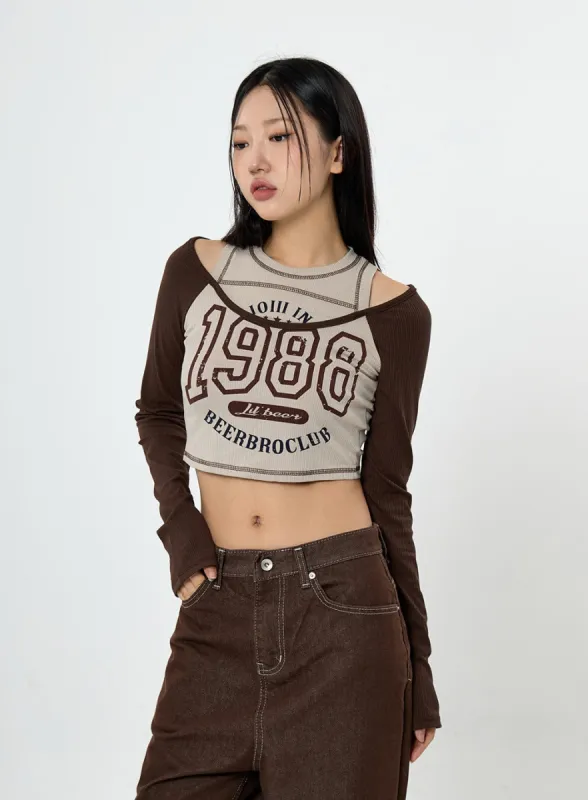 Benet Lettering Long Sleeve T-Shirt CS23 sold by Lewkin