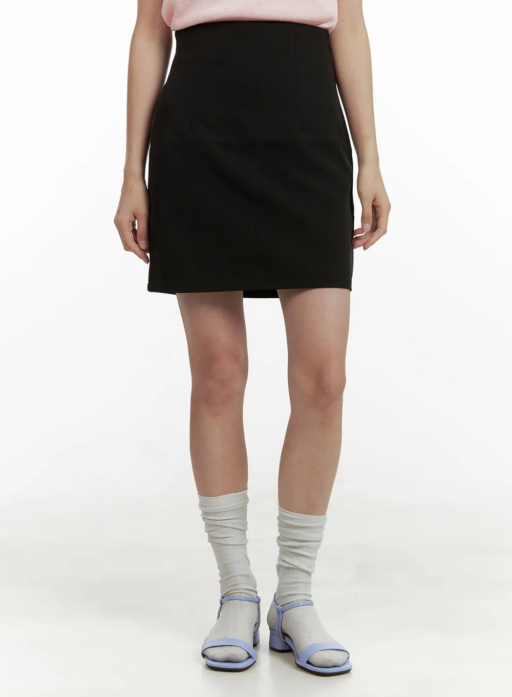 Basic High Waist Mini Skirt OU411 sold by Lewkin product image thumbnail 2
