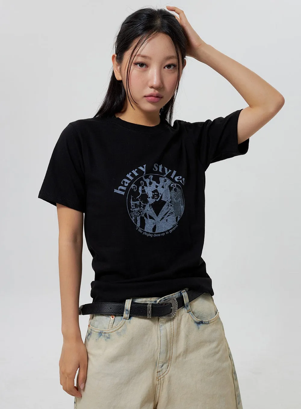 Basic Graphic Tee CY325 sold by Lewkin