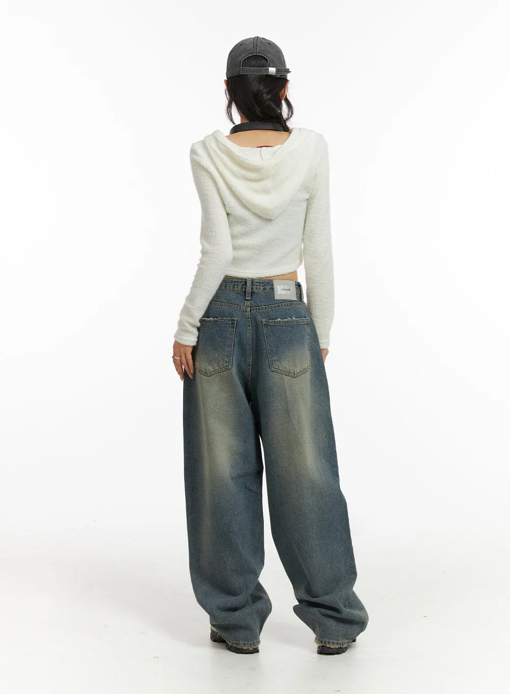 Crop Buttoned Hoodie Top CJ418 sold by Lewkin product image thumbnail 4