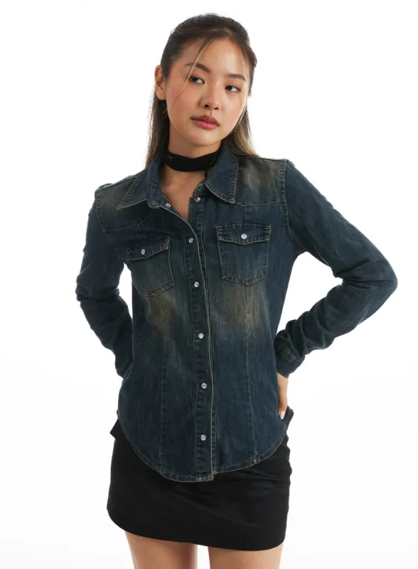 Timeless Tailored Denim Shirt CO318 sold by Lewkin