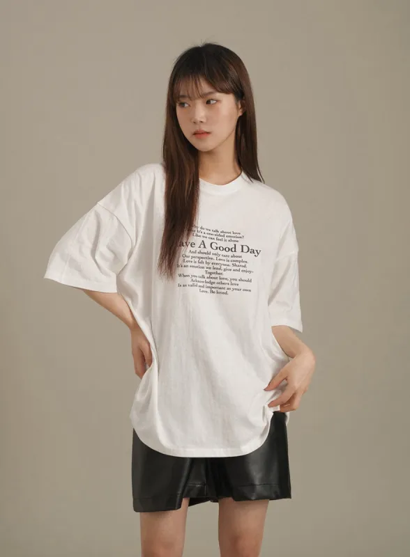 Fleece Lined Short Sleeve T Shirt with Print sold by Lewkin