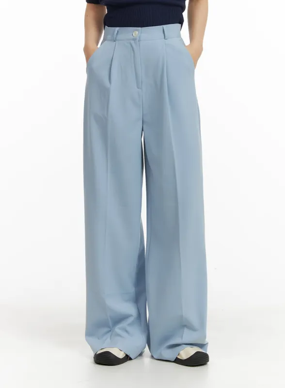 Solid Wide Trousers OM412 sold by Lewkin