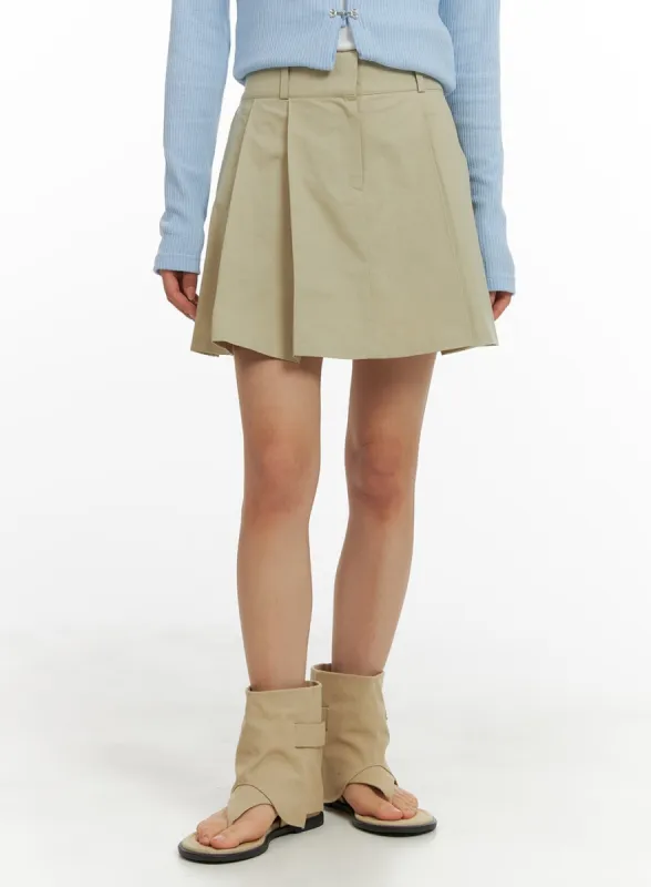 Pleated Cotton Mini Skirt CM427 sold by Lewkin