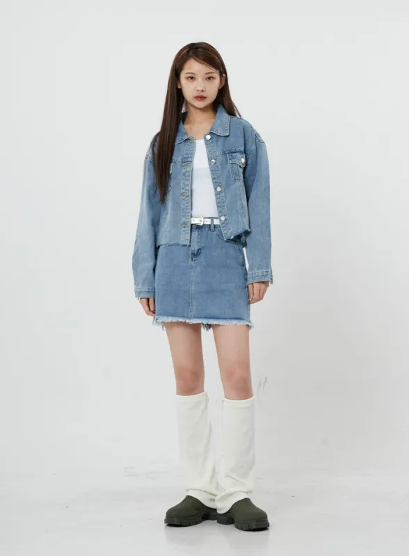 Sienna Damage Jeans Miniskirt CS21 sold by Lewkin