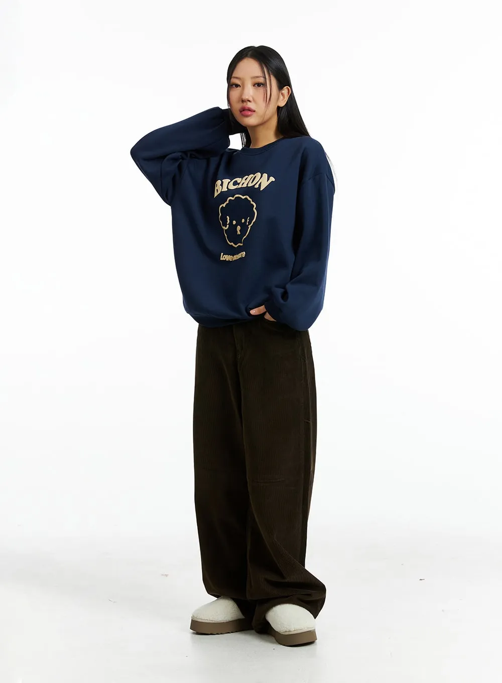 Corduroy Wide Fit Pants IN323 sold by Lewkin product image thumbnail 5