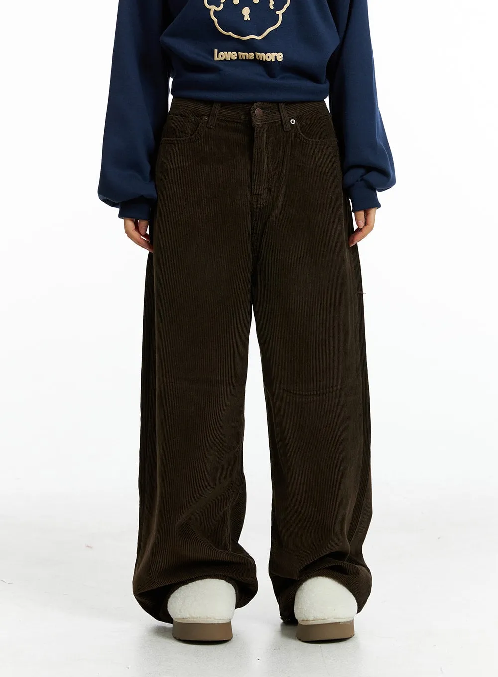 Corduroy Wide Fit Pants IN323 sold by Lewkin product image thumbnail 2