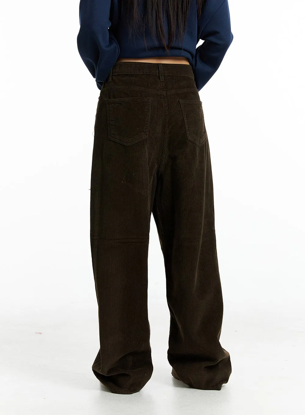 Corduroy Wide Fit Pants IN323 sold by Lewkin product image thumbnail 3