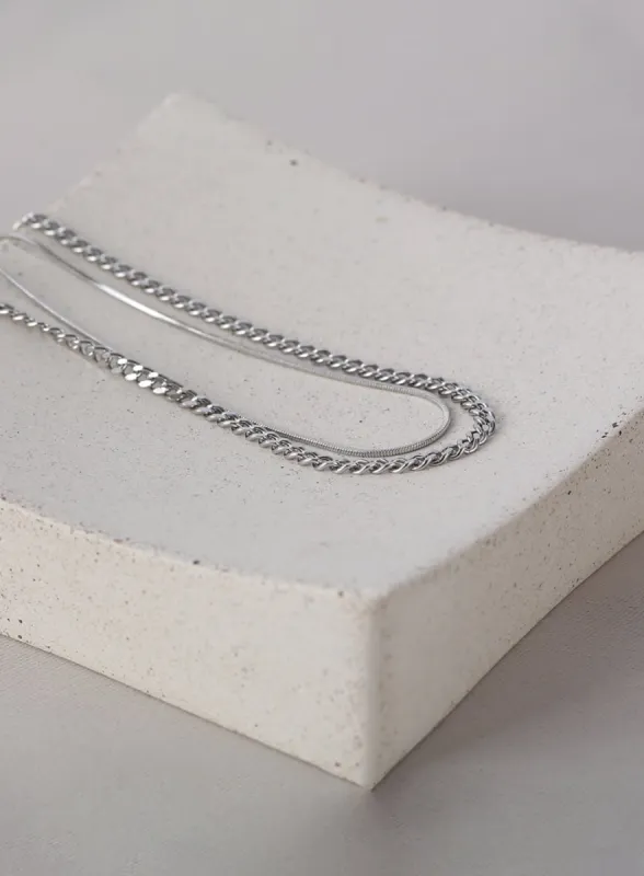 Simple Chain Set Necklace IL405 sold by Lewkin