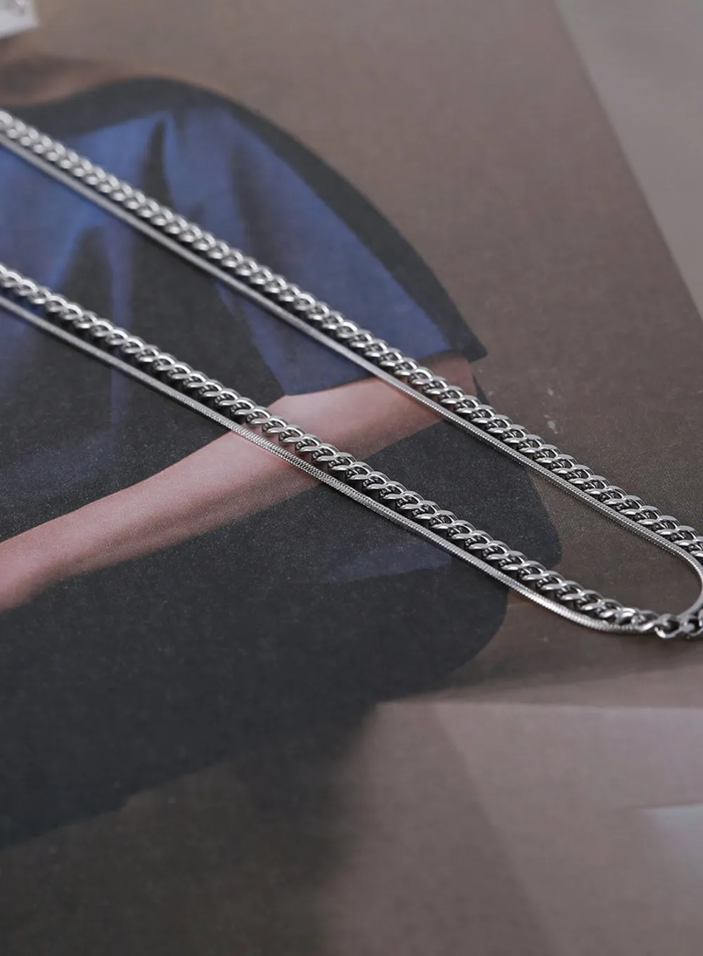 Simple Chain Set Necklace IL405 sold by Lewkin product image thumbnail 3