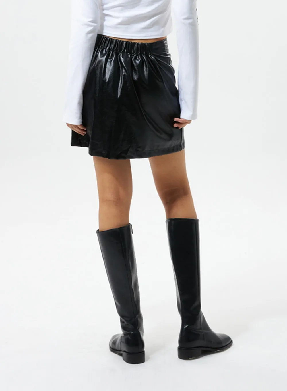 Faux Leather Cutout Mini Skirt IS319 sold by Lewkin product image thumbnail 5