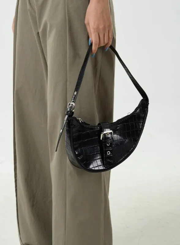 Leather Buckled Shoulder Bag CU14 sold by Lewkin