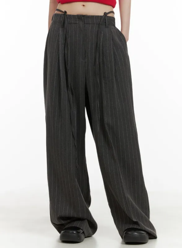 Pintuck Stripe Wide Trousers CA418 sold by Lewkin