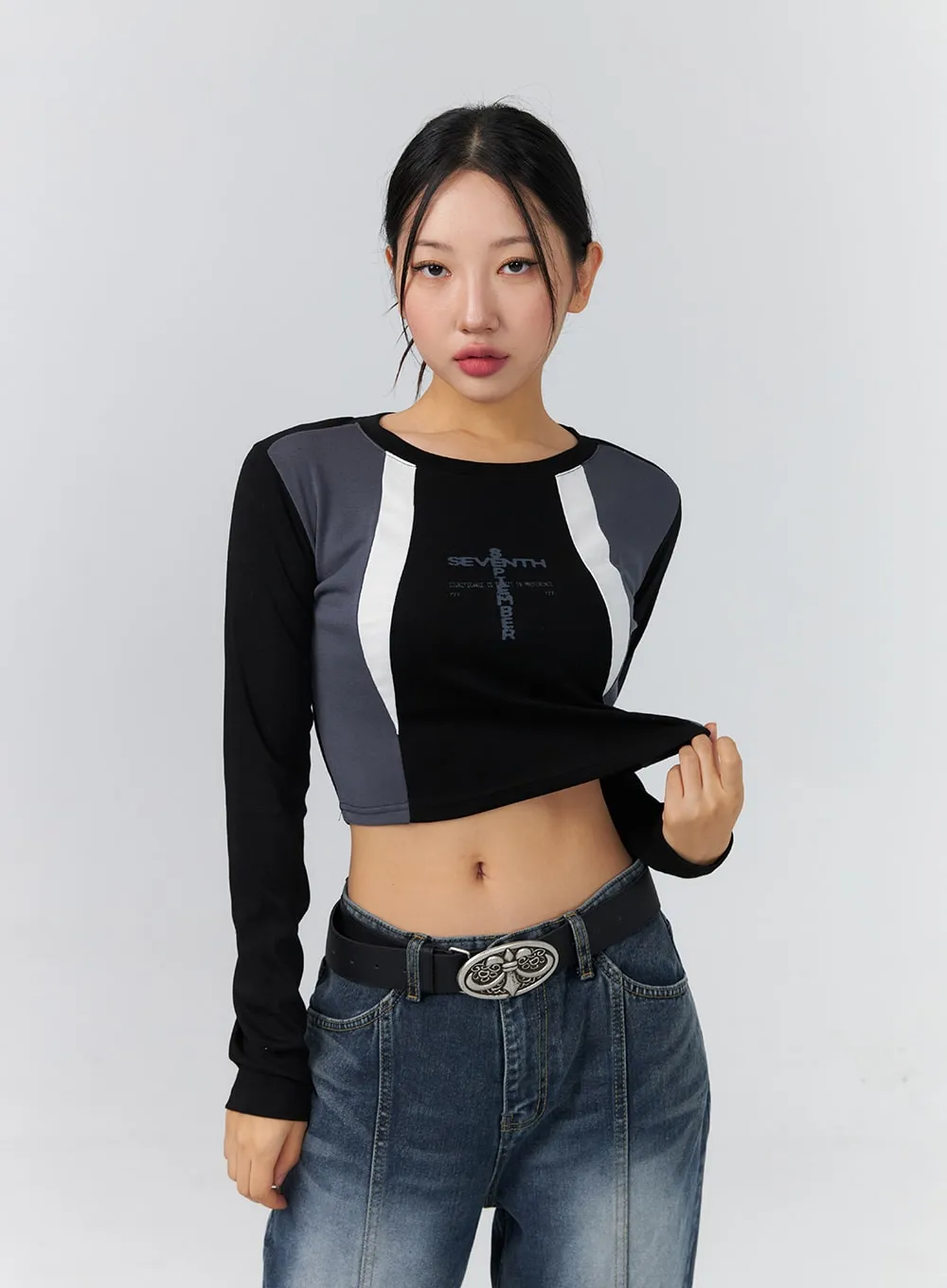 Graphic Stripped Tee CS325 sold by Lewkin product image thumbnail 4