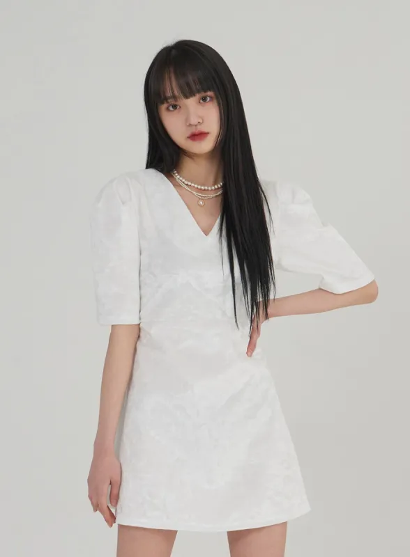 V-Neck Back Tie Mini Dress BJ302 sold by Lewkin