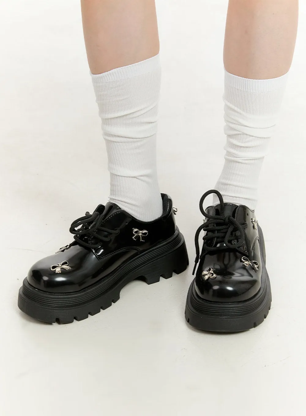 Ribbon Chunky Loafers OL423 sold by Lewkin product image thumbnail 2