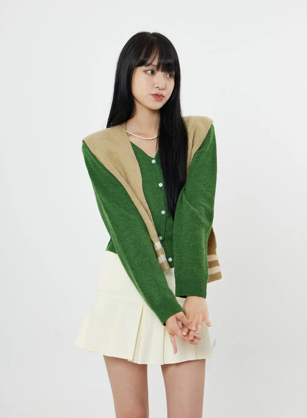 Two Color Layered Fake Cardigan OS22 sold by Lewkin product image thumbnail 3