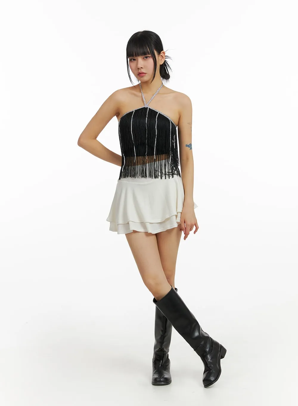 Ruffle Tiered Mini Skirt IM414 sold by Lewkin product image thumbnail 3