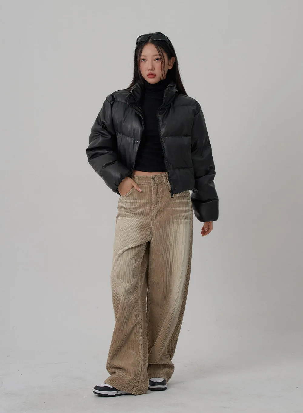 Light Washing Corduroy Wide Pants Unisex CN02 sold by Lewkin product image thumbnail 4
