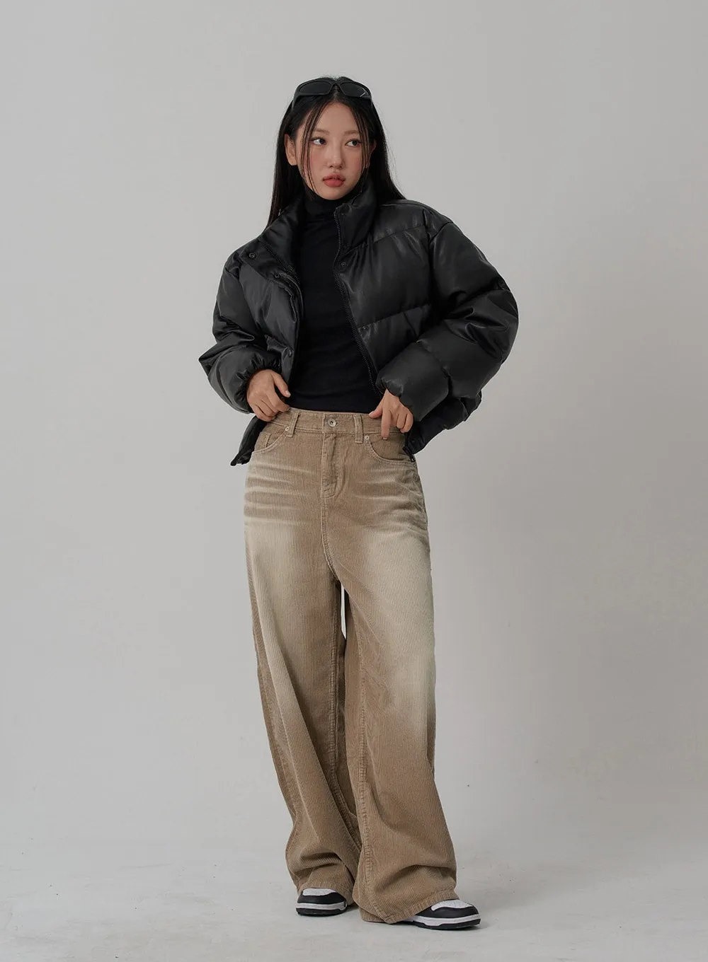 Light Washing Corduroy Wide Pants Unisex CN02 sold by Lewkin product image thumbnail 5