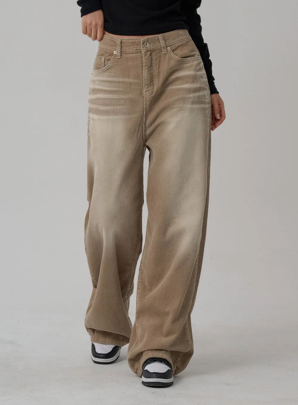 Light Washing Corduroy Wide Pants Unisex CN02 sold by Lewkin product image thumbnail 2