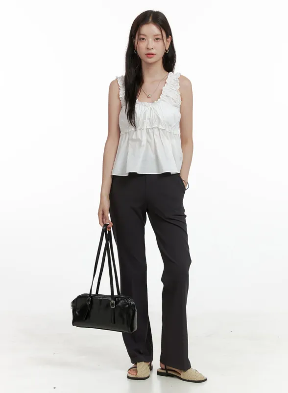 Solid Tailored Pants OL416 sold by Lewkin