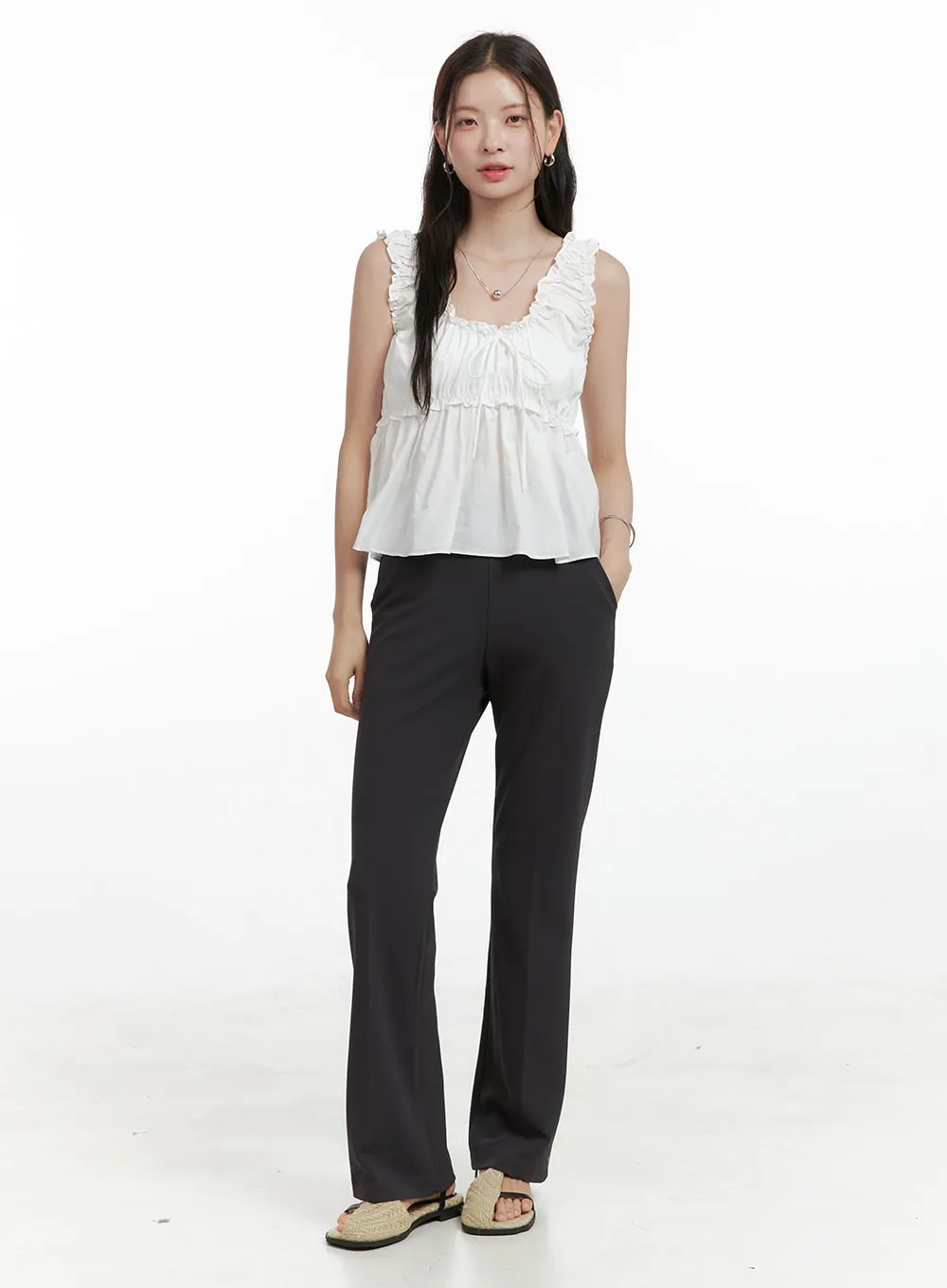 Solid Tailored Pants OL416 sold by Lewkin product image thumbnail 3