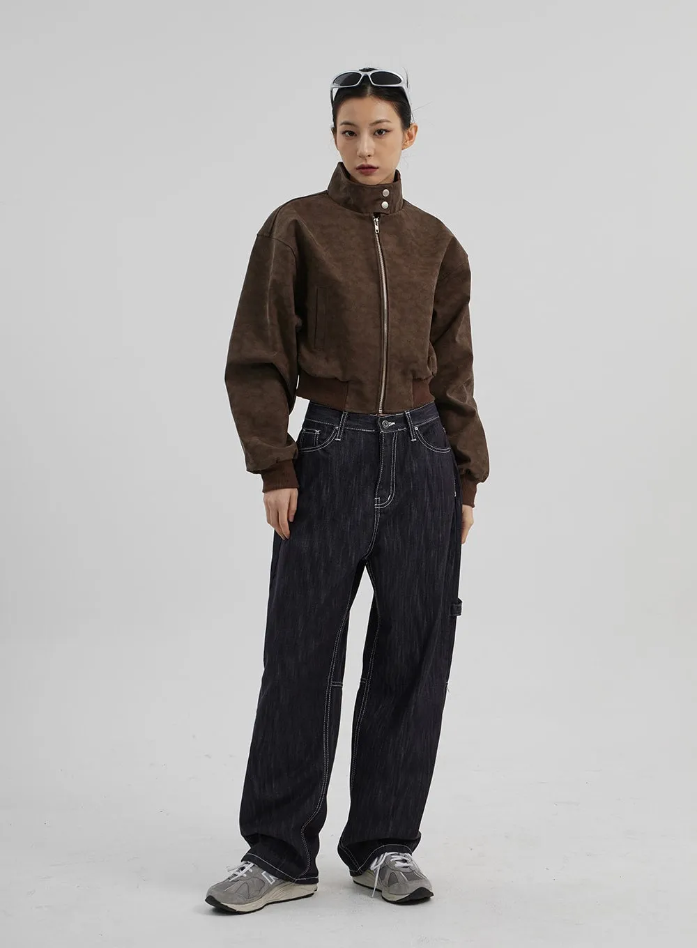 Mid-Rise Baggy Jeans CF307 sold by Lewkin