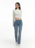 High Waist Cropped Straight Leg Jeans CJ425 sold by Lewkin