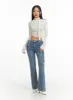 High Waist Cropped Straight Leg Jeans CJ425 sold by Lewkin