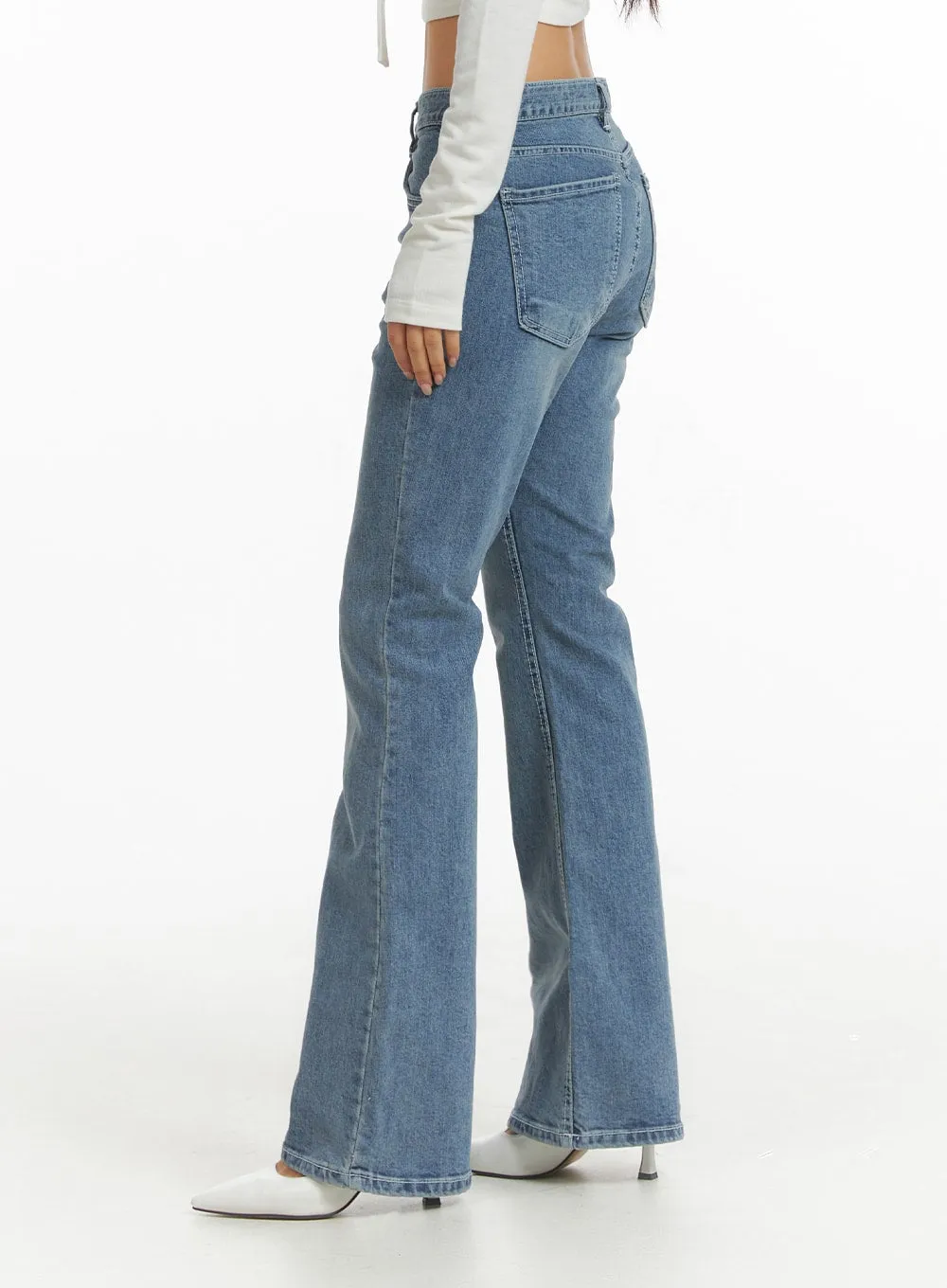 High Waist Cropped Straight Leg Jeans CJ425 sold by Lewkin product image thumbnail 4