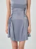 Silky Satin Cross Waist Tie Thin Strap Mini Dress IO27 sold by Lewkin