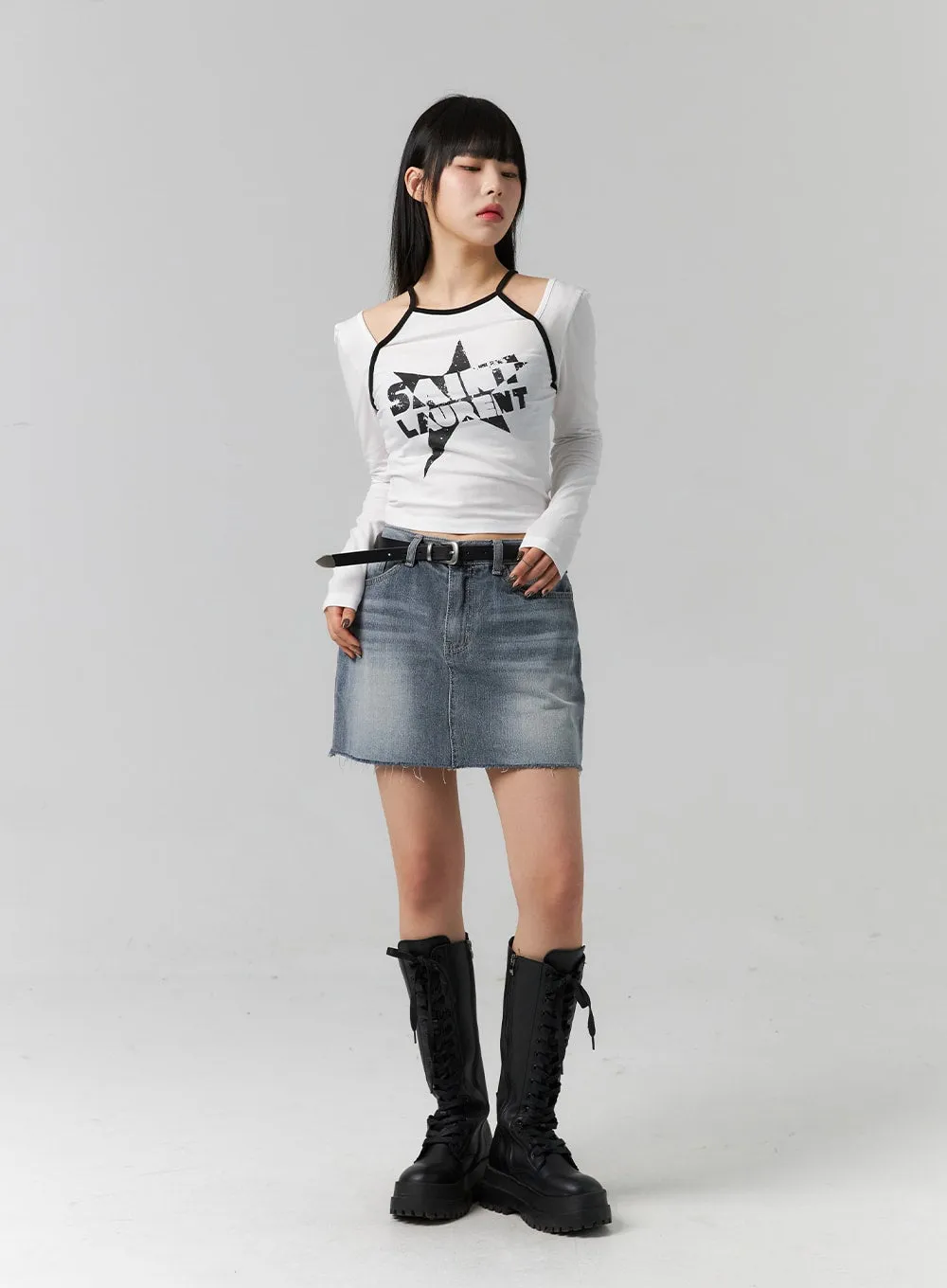 Graphic Cut-Out Crop Top CS314 sold by Lewkin product image thumbnail 3