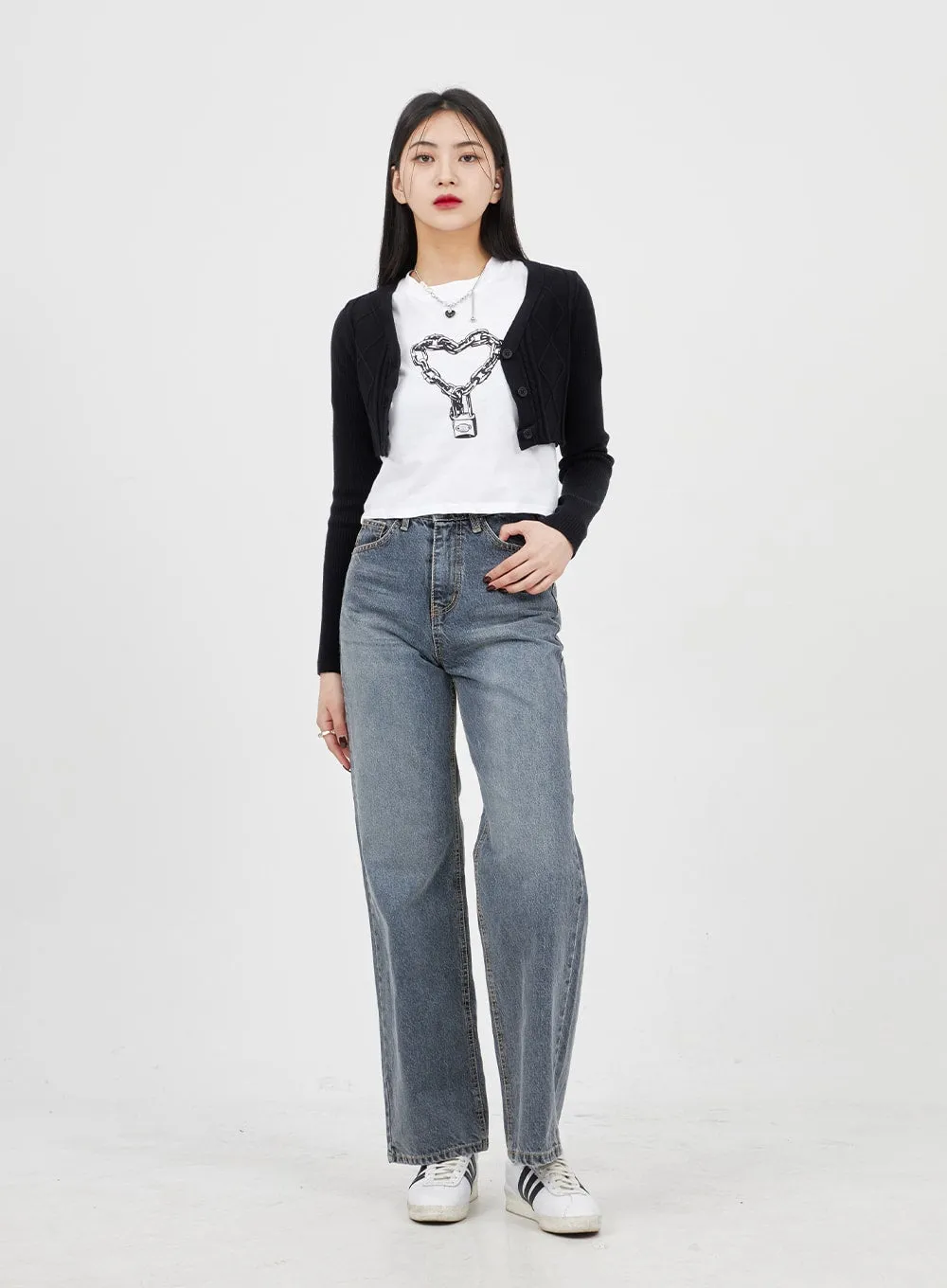 Heart Cropped Tee BM321 sold by Lewkin product image thumbnail 3