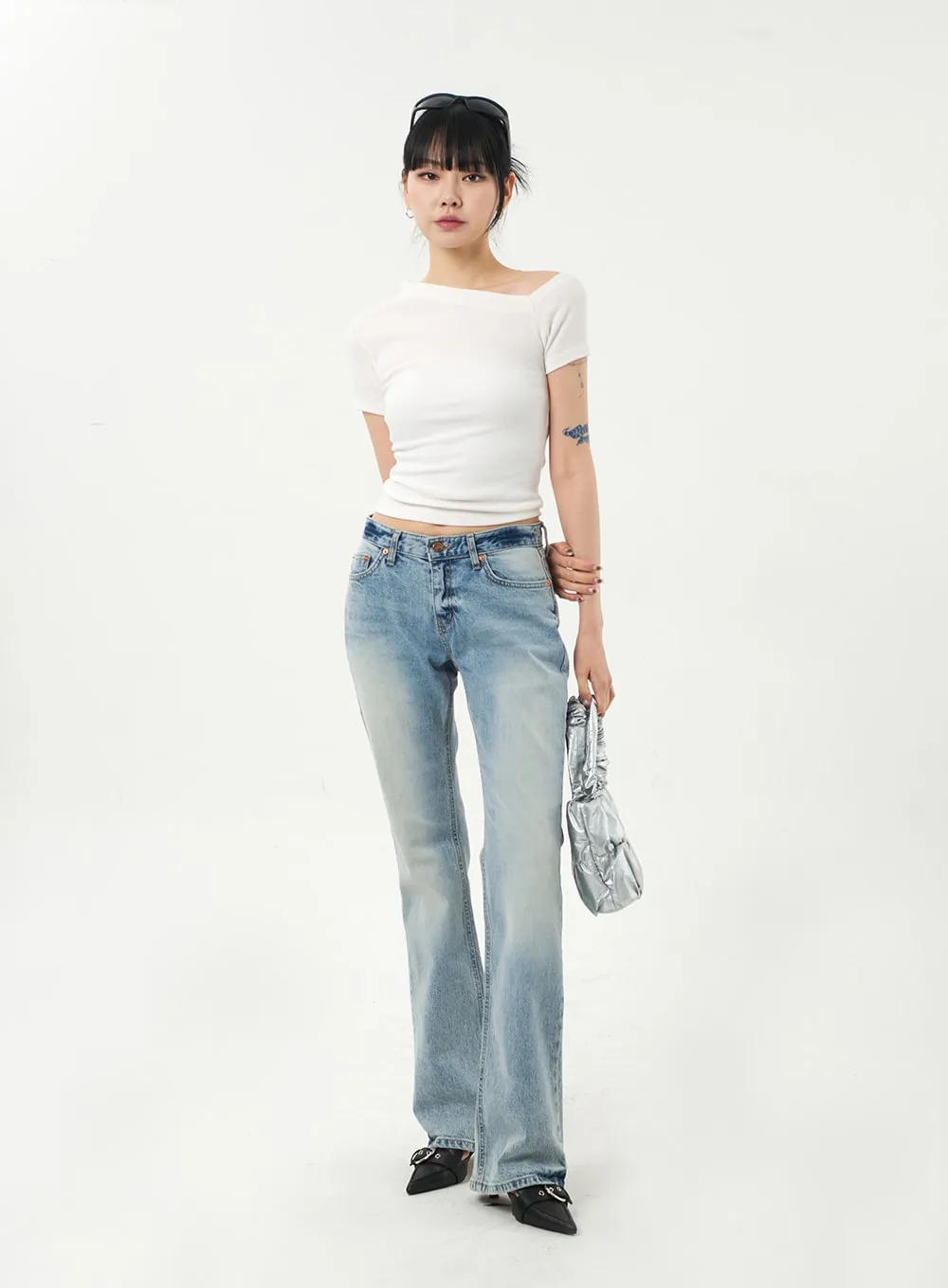 Unbalanced Neck Tee CA328 sold by Lewkin product image thumbnail 3